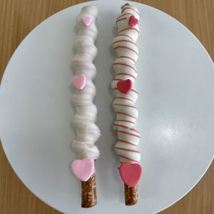 Bretzels choco-caramel de la Saint-Valentin